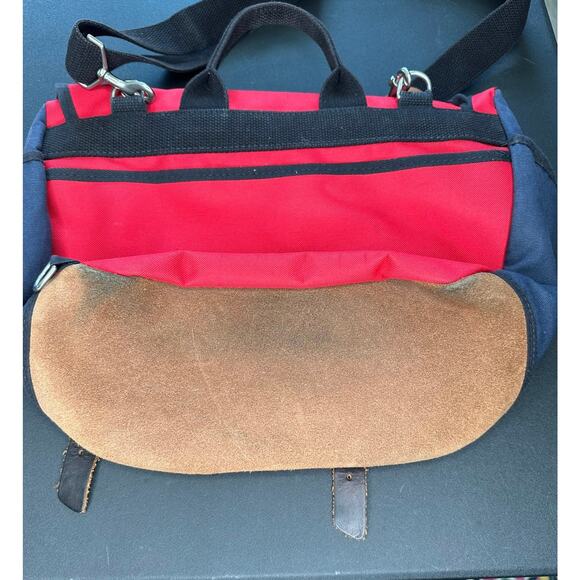 J.Crew Billykirk Red Navy Rugged Work Commute Career Casual Messenger Bag - Picture 10 of 13